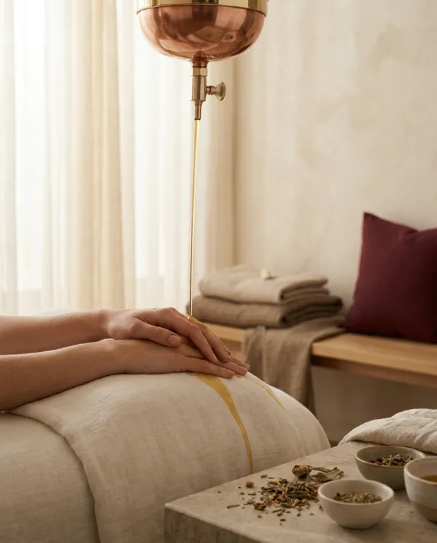 Warm herbal-poultice Ayurvedic massage therapy at Brightonic, Dwarka