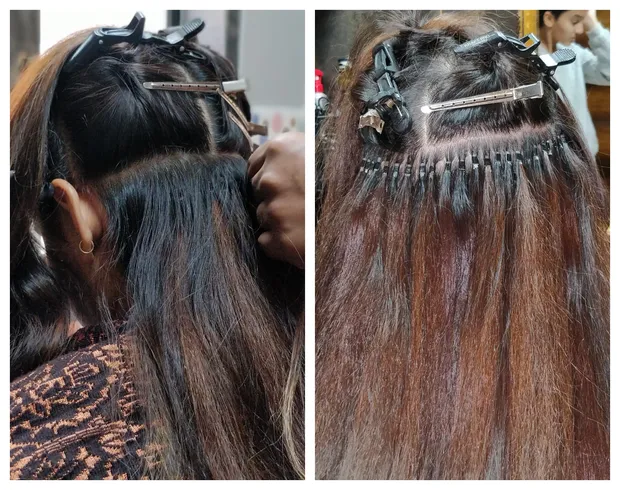 Premium hair extensions and salon styling at Brightonic, Dwarka