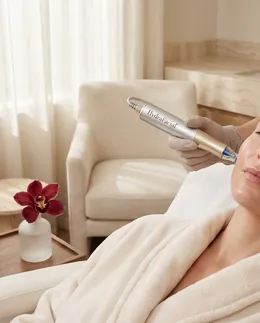 HydraFacial skin treatment with device at Brightonic, Dwarka