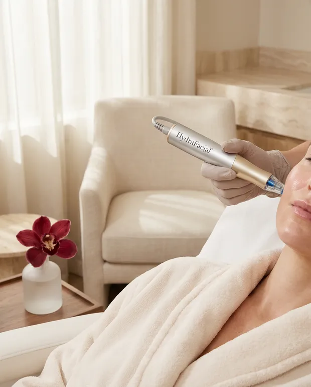 HydraFacial skin treatment with device at Brightonic, Dwarka