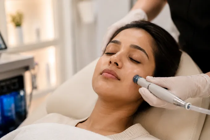 HydraFacial aftercare and visible skin results at Brightonic, Dwarka