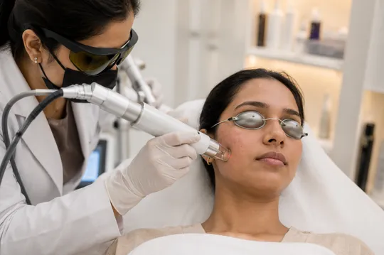 Clinical skin treatment with device at Brightonic, Dwarka