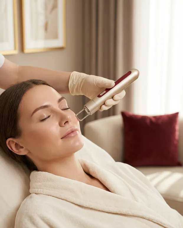 Q-Switch laser skin treatment with clinical device at Brightonic, Dwarka